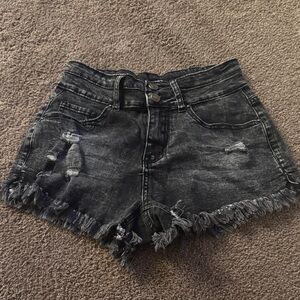 Stylish Black Distressed Women Shorts